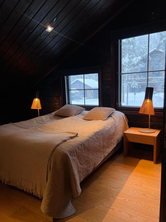 Ένα ή περισσότερα κρεβάτια σε δωμάτιο στο Grand Hideout Levi