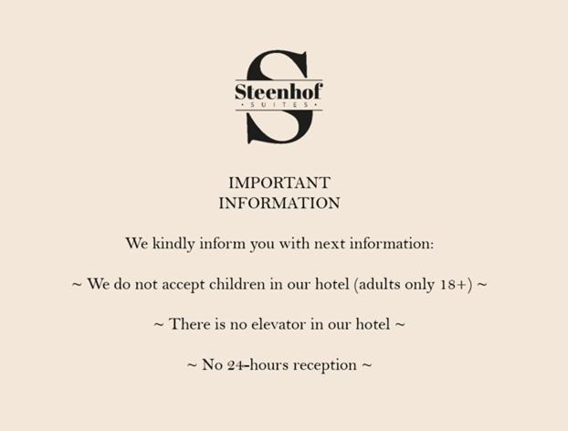 Certifikát, hodnocení, plakát nebo jiný dokument vystavený v ubytování Boutique Hotel Steenhof Suites - Adults Only
