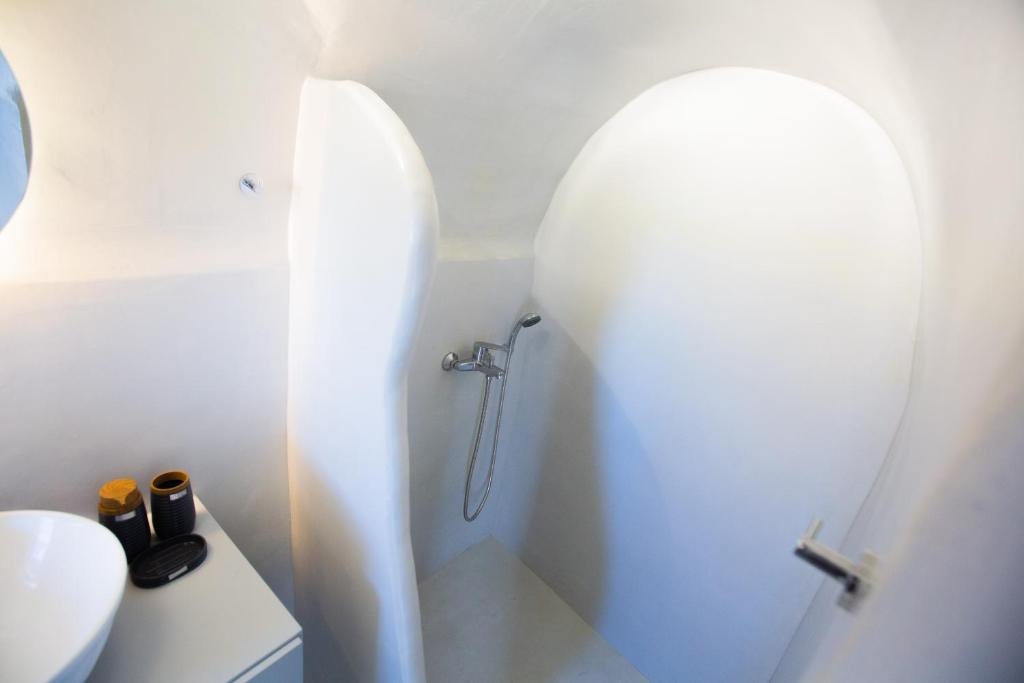 A bathroom at La Vista Santorini