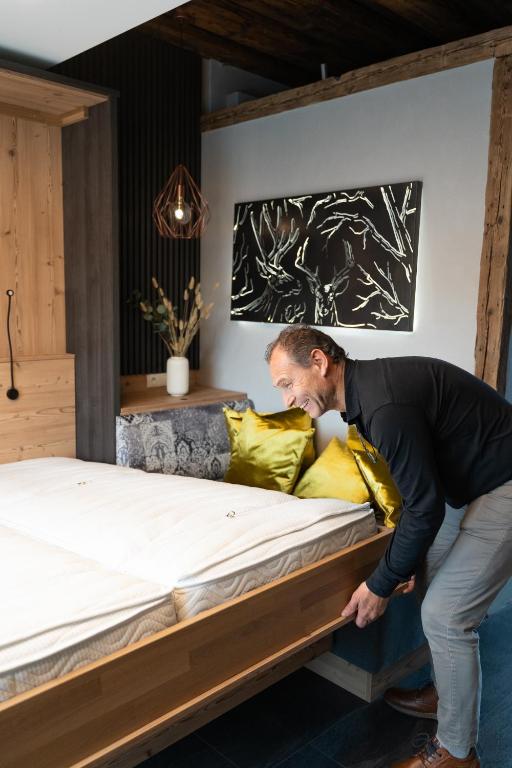 Posteľ alebo postele v izbe v ubytovaní Ferienhaus Kräuterhäusl