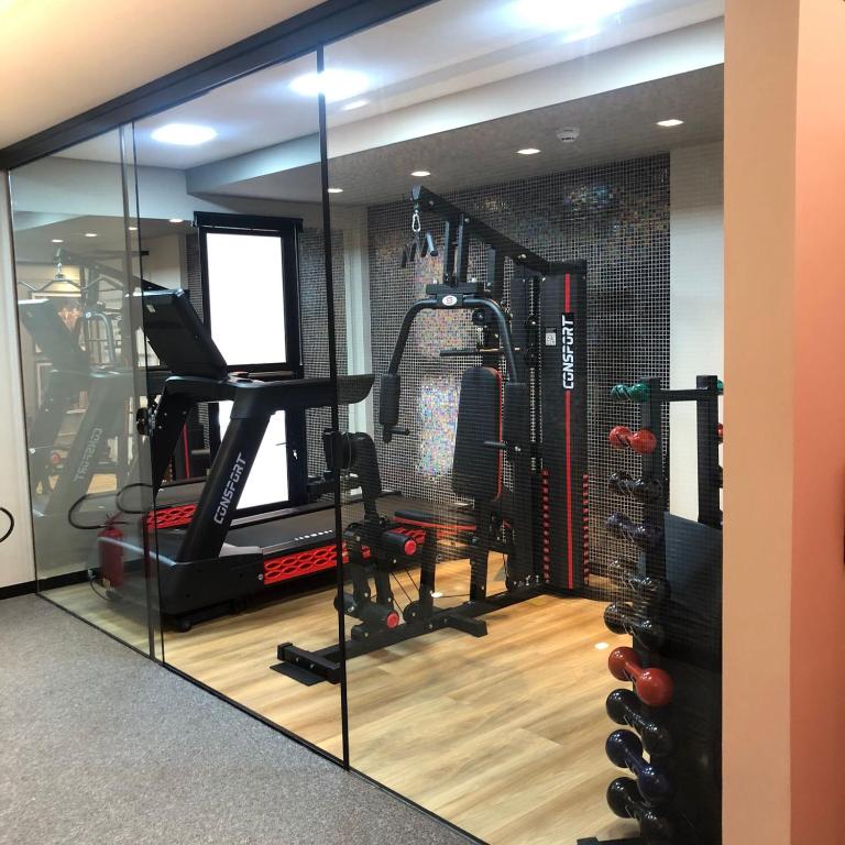 Fitness centrum a/nebo fitness zařízení v ubytování Hotel São Mateus