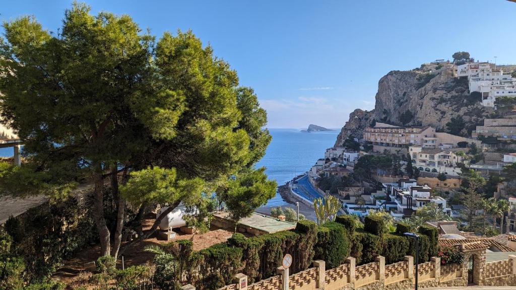 a view of positano on the amalfi coast at GALEON sea view apartment in Benidorm