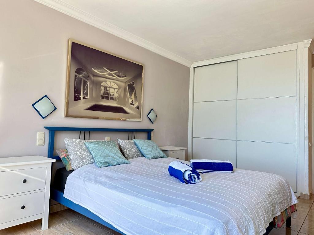 Posteľ alebo postele v izbe v ubytovaní 1 Schlafzimmer Ferienwohnung am Strand
