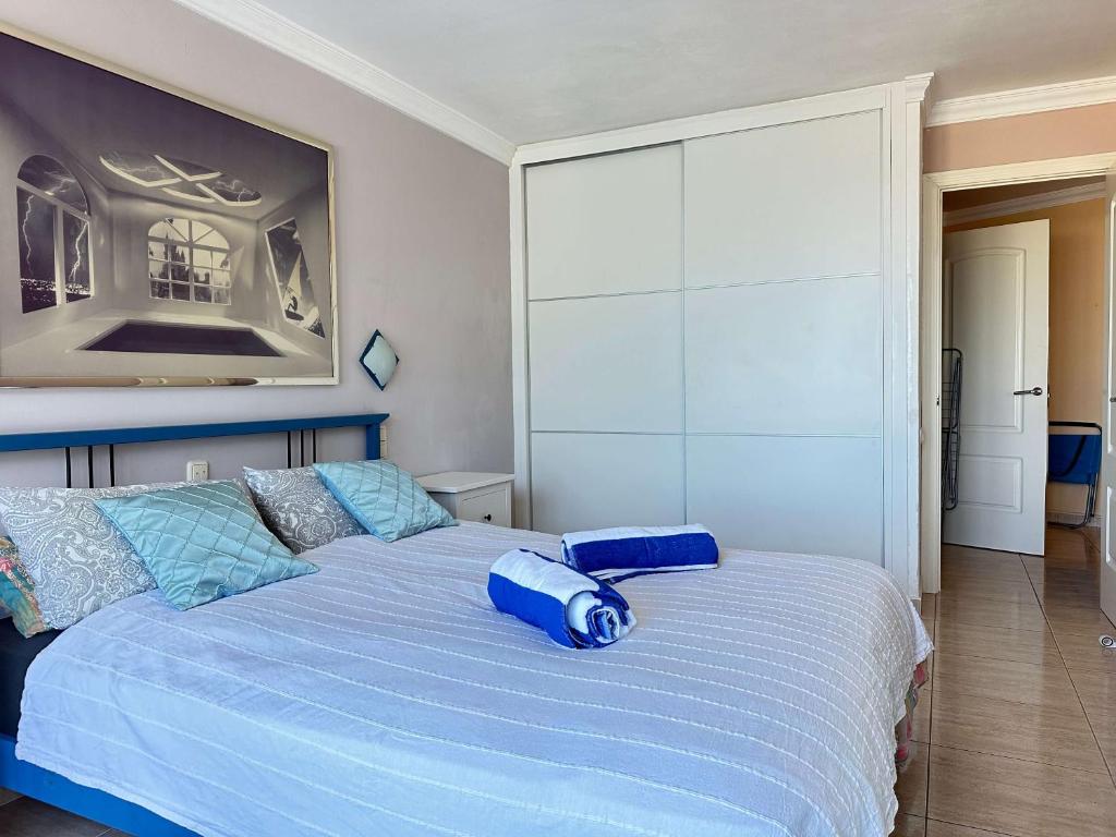 Posteľ alebo postele v izbe v ubytovaní 1 Schlafzimmer Ferienwohnung am Strand