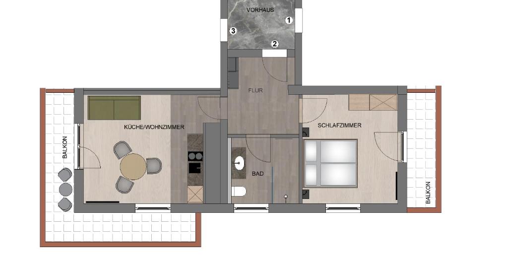 The floor plan of HAUSZEIT APPARTEMENTS