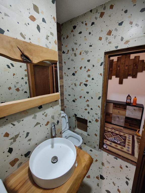 Koupelna v ubytování Villa Gjelbër