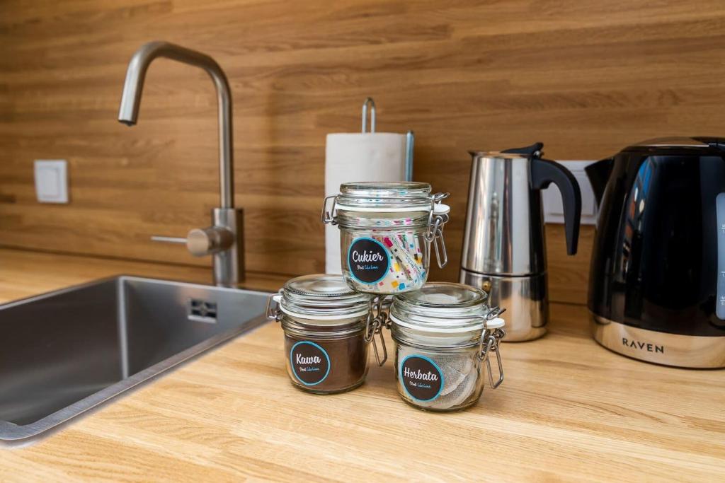 Kuchyňa alebo kuchynka v ubytovaní Plac Zamkowy - Aura Apartment by Noclegi Renters