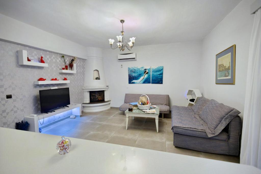 Posezení v ubytování Villa Thalassa Stavromenos beach