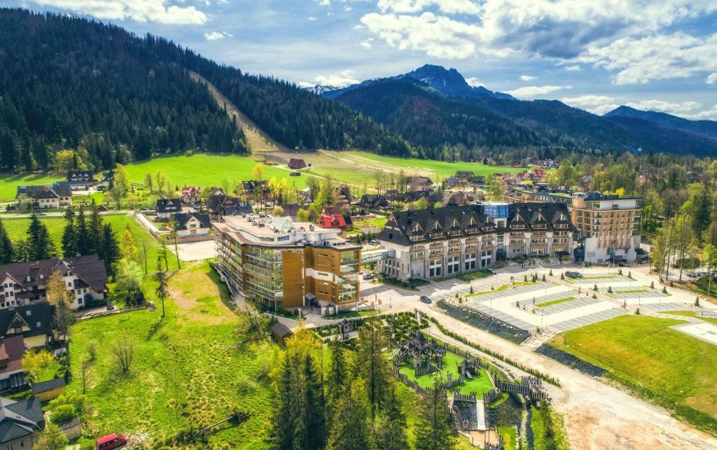 an aerial view of a resort in the mountains at Rezydencja II Nosalowy Dwór in Zakopane