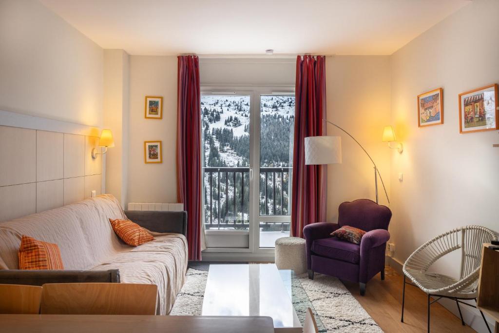 Χώρος καθιστικού στο Flaine- Appartement 7 personnes