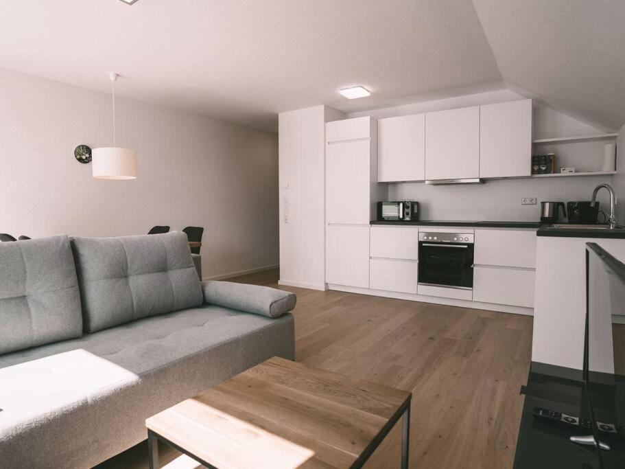 Kuchyň nebo kuchyňský kout v ubytování Ferienwohnung Weissach