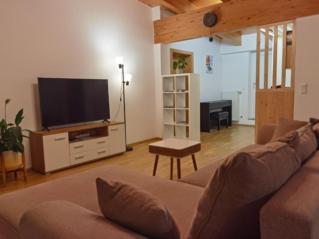 TV a/nebo společenská místnost v ubytování BeeHome Apartment