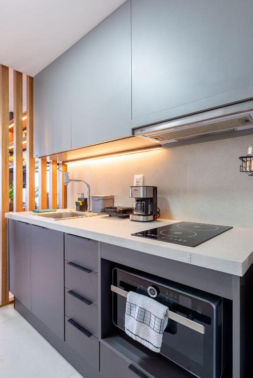 Kuchyň nebo kuchyňský kout v ubytování Likehome Connect