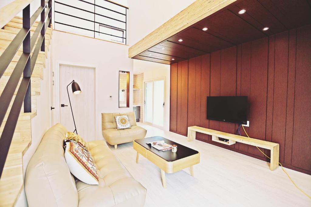 TV a/nebo společenská místnost v ubytování The Ocean Pension