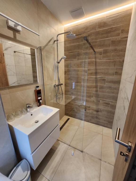 חדר רחצה ב-Hotel Csillag Tokaj