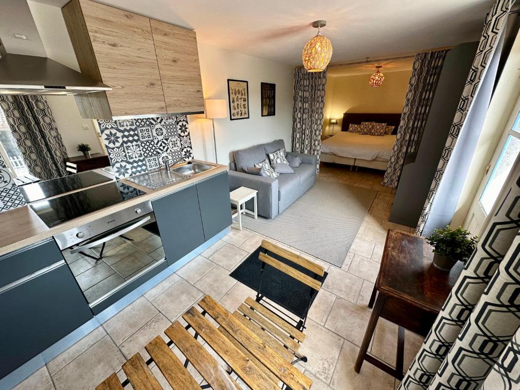 Χώρος καθιστικού στο Gîte le Nid du Château de Panisseau