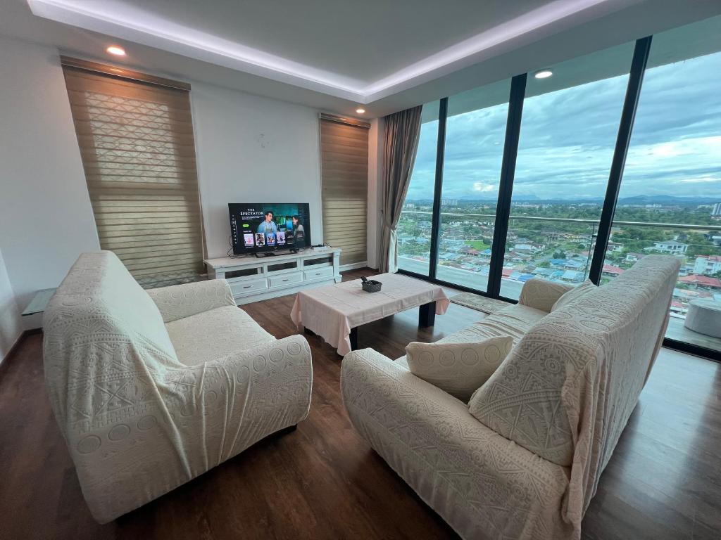 Μια τηλεόραση ή/και κέντρο ψυχαγωγίας στο A.Foo Homestay 3.0 @ Vivacity Megamall Jazz Suite 3