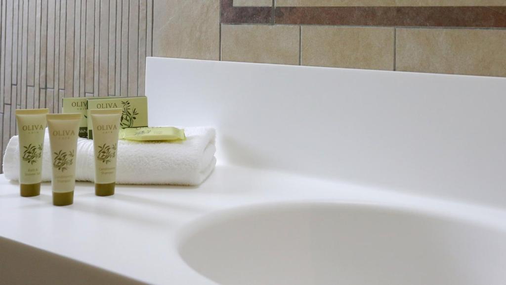 Koupelna v ubytování Almira Hotel