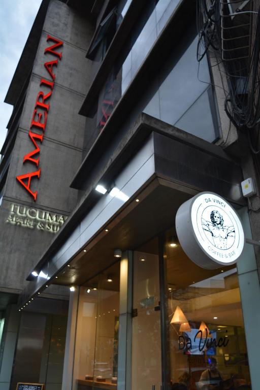 a store front of a building with a frisbee at Amérian Tucuman Apart & Suites in San Miguel de Tucumán