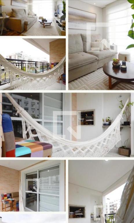 uma colagem de fotos de uma sala de estar e uma sala de estar em Apto alto padrão em Florianópolis em Florianópolis