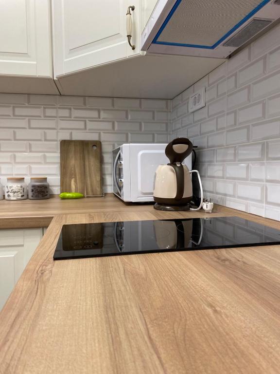 Kuchyň nebo kuchyňský kout v ubytování Apartman Alexandra