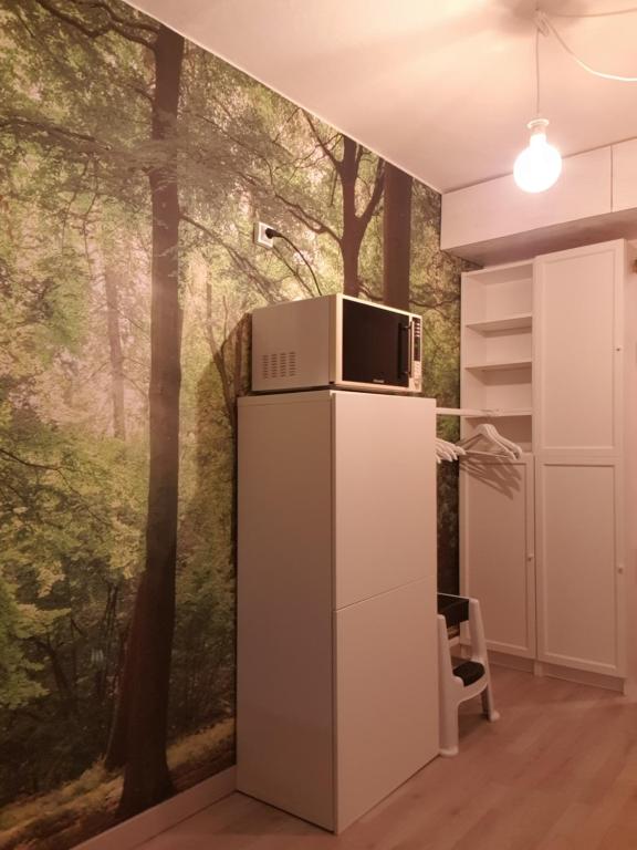 Una cocina o cocineta en Studio Alpheratz Forest - 1 à 3 pers - WIFI, balcon, vue piste et glacier Muzelle, calme, proche commerces et pistes- TSC Super Venosc à 80m