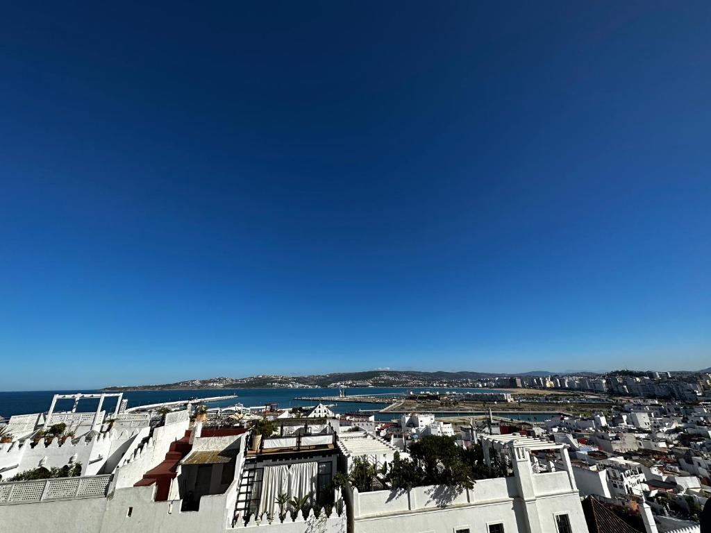 a view of a city from the top of a building at House with sea view in Kasbah in Tangier