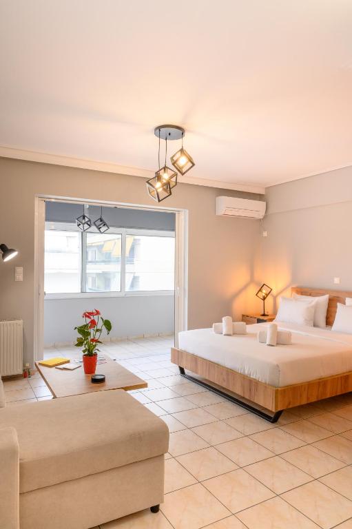 A bed or beds in a room at The Skyward Flats