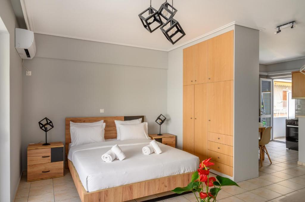 A bed or beds in a room at The Skyward Flats