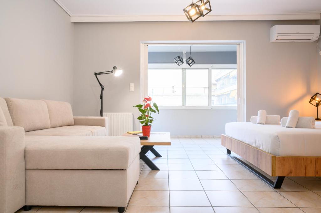 A bed or beds in a room at The Skyward Flats