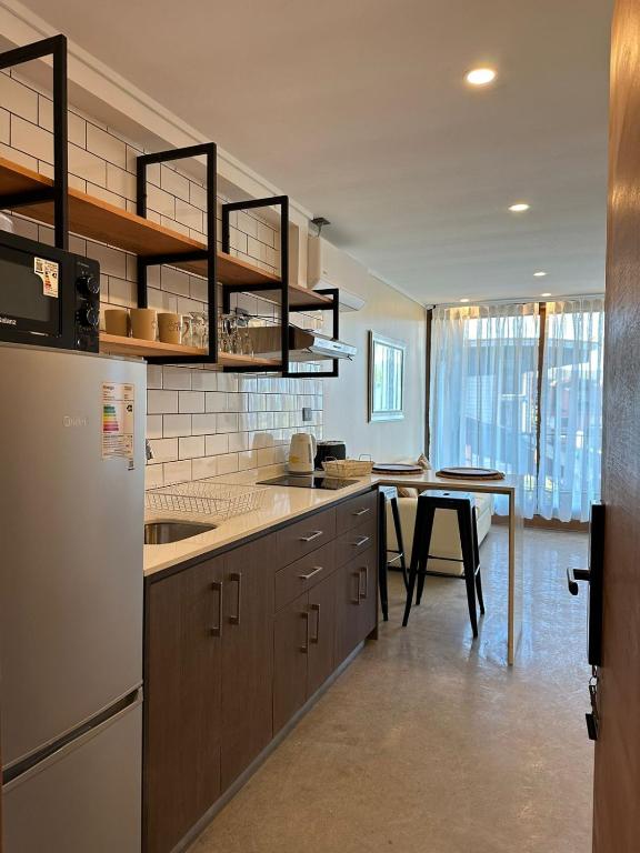 Kuchyň nebo kuchyňský kout v ubytování Apart Hotel Sol y Lago