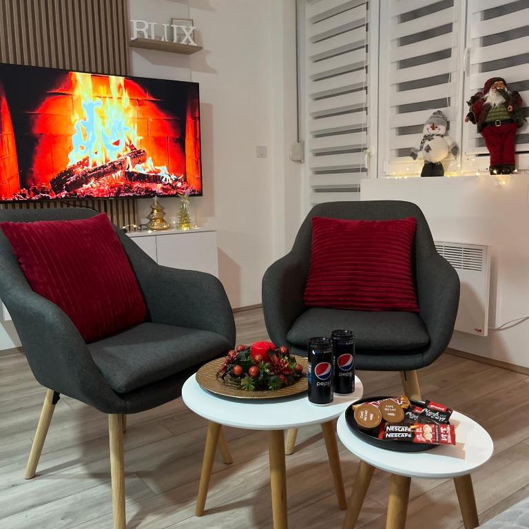 Posezení v ubytování R Lux Apartman Jagodina Akva Park