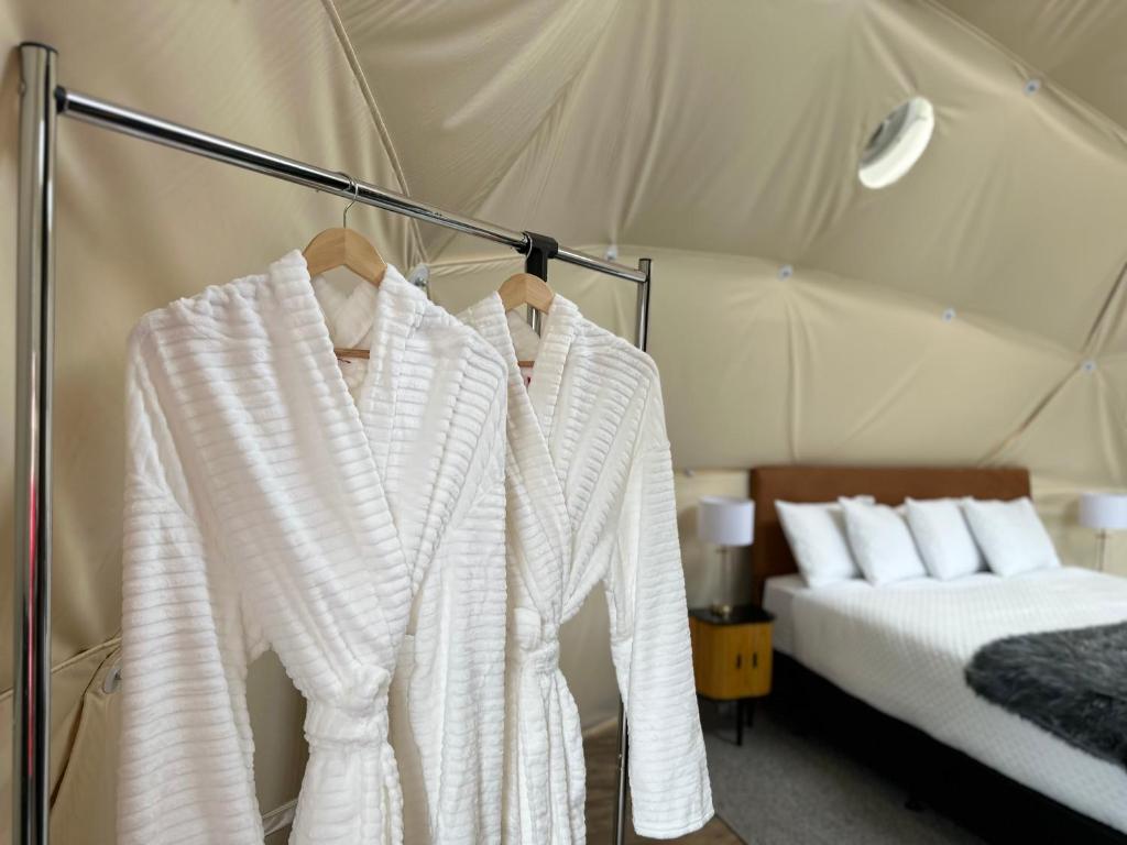 Postel nebo postele na pokoji v ubytování Glamping Dome - Pinot