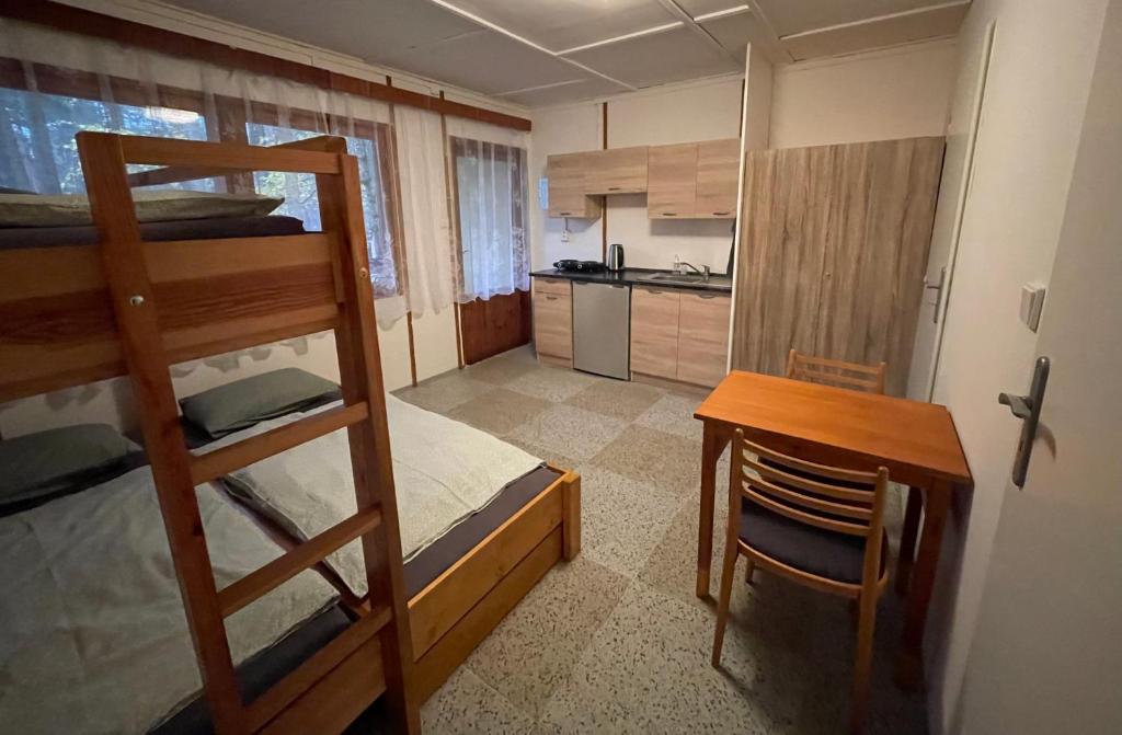Kuchyň nebo kuchyňský kout v ubytování Chata Svoboda