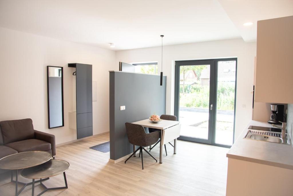 Kuchyň nebo kuchyňský kout v ubytování Hotel zur Eiche