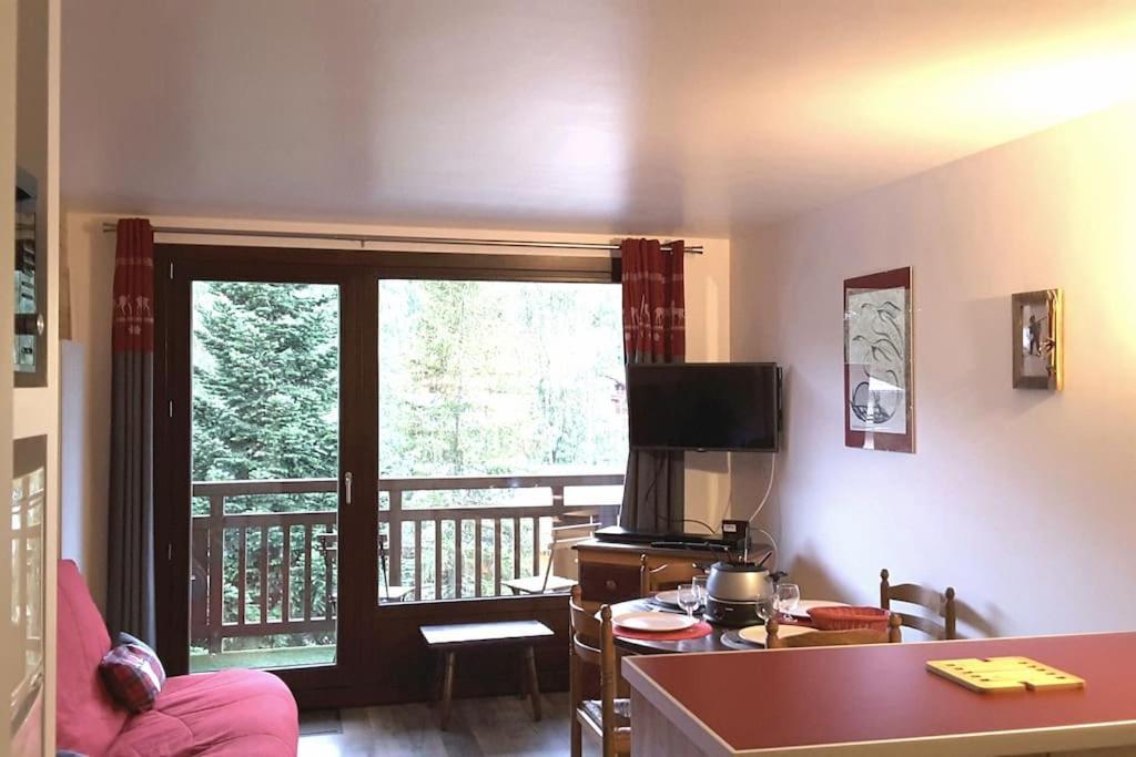 TV a/nebo společenská místnost v ubytování Studio douillet aux deux Alpes