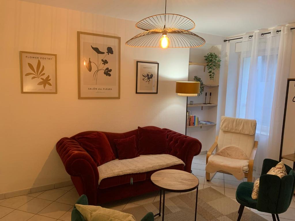 Χώρος καθιστικού στο Agréable maison meublée