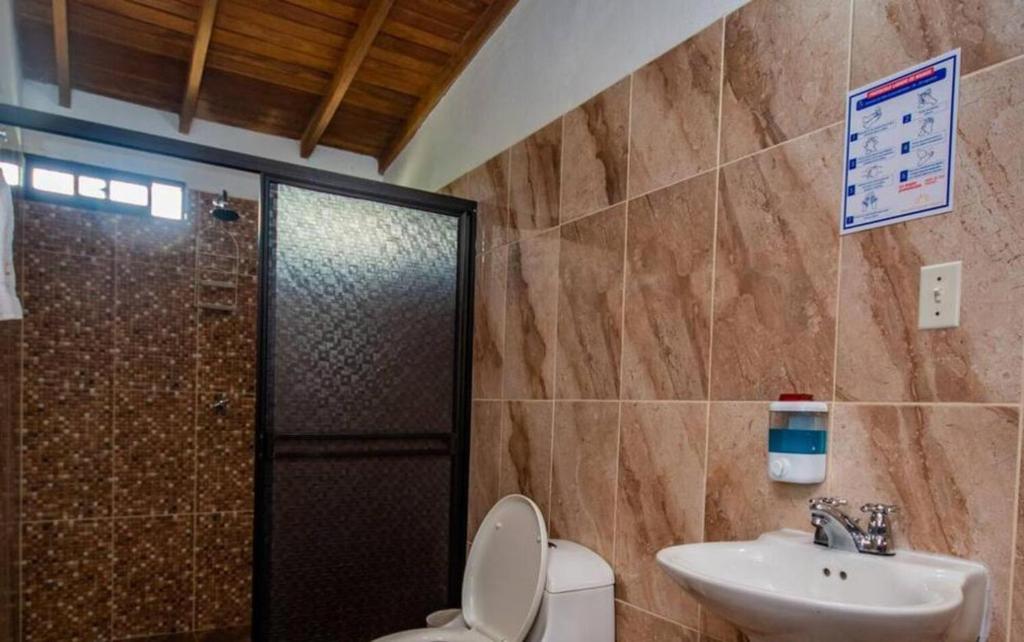 Koupelna v ubytování Hotel San Sebastian del Tonusco