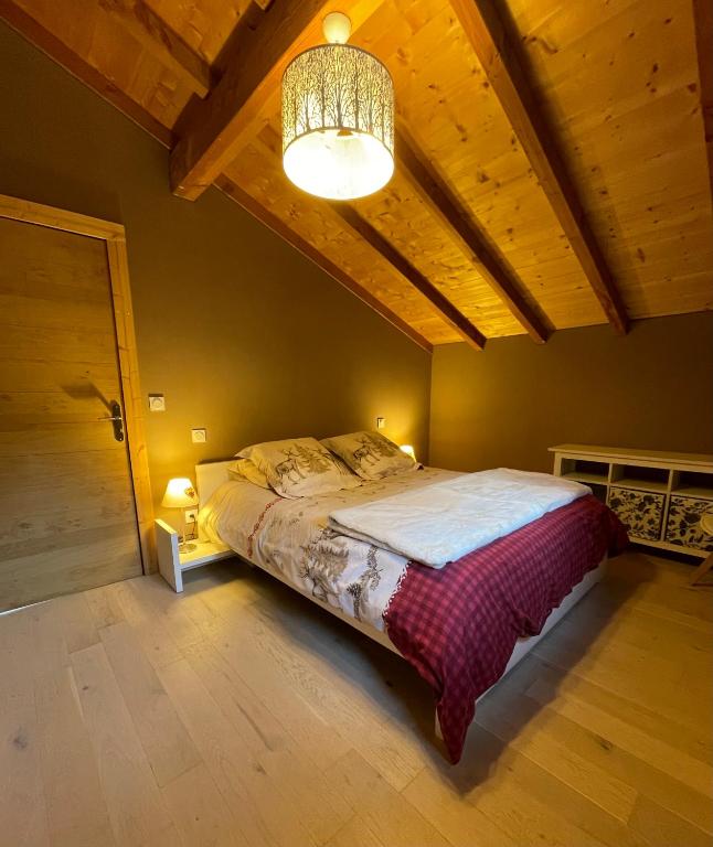 Postel nebo postele na pokoji v ubytování Chalet le Lotus Blanc