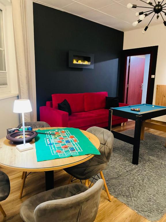 Posezení v ubytování Apartamenty Paszkówka