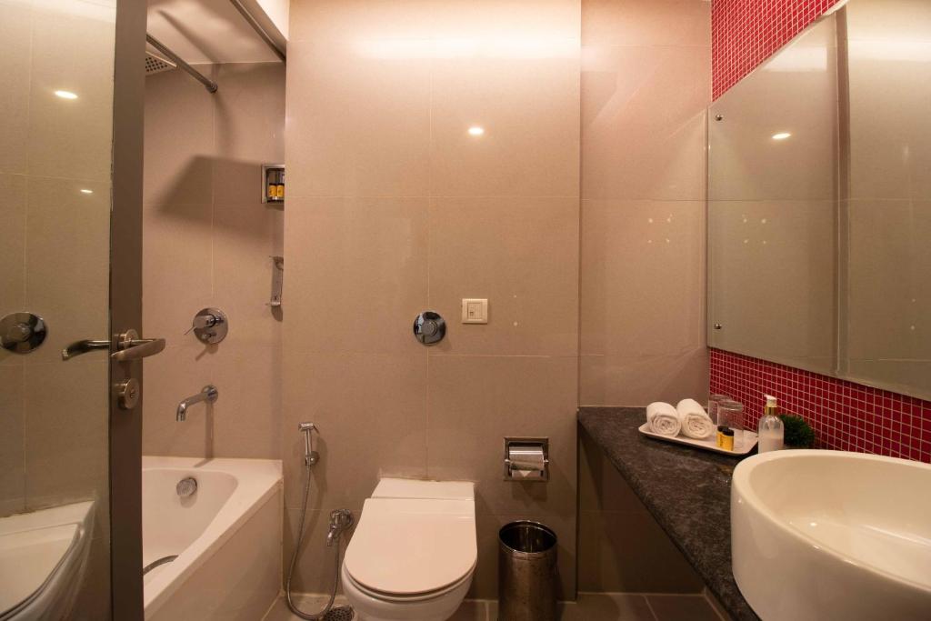 Koupelna v ubytování HOTEL LE ROYCE