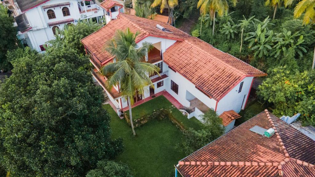 an overhead view of a house with a red roof at The Fields Malabe in Malabe