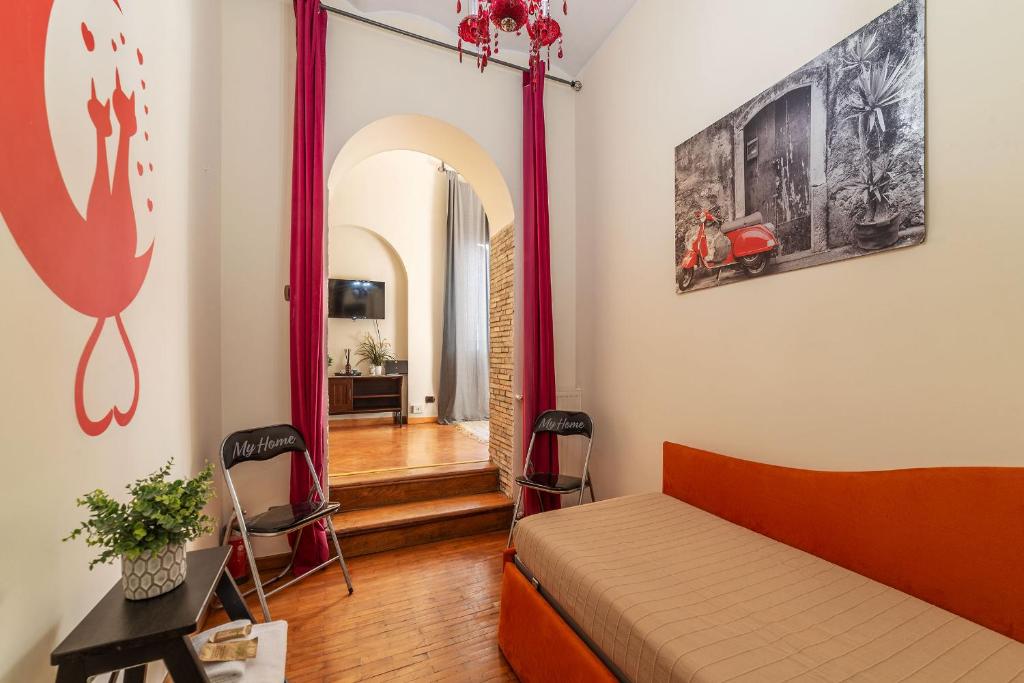 Posteľ alebo postele v izbe v ubytovaní Piazza Navona Penthouse