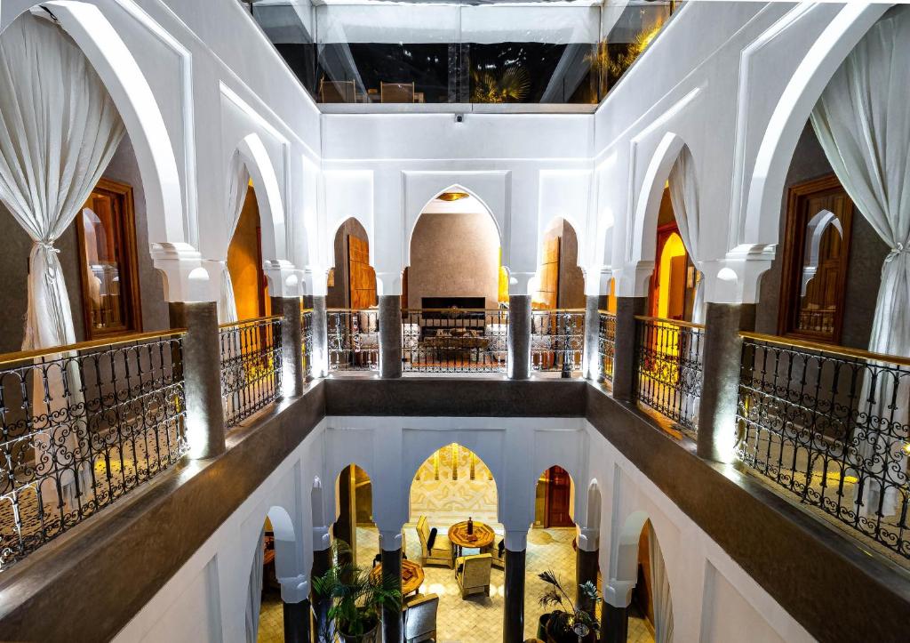 a view of the lobby of a building at Riad Houma in Marrakesh