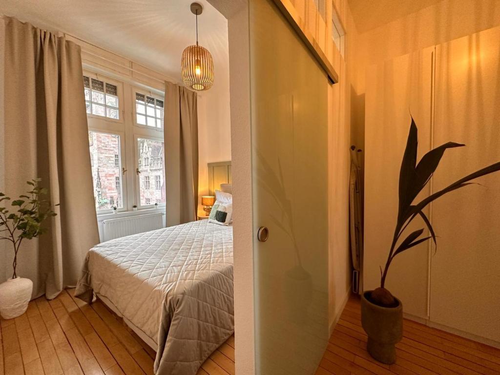 Postel nebo postele na pokoji v ubytování Charmant and Exclusive Apartments im Herzen Saarbrückens