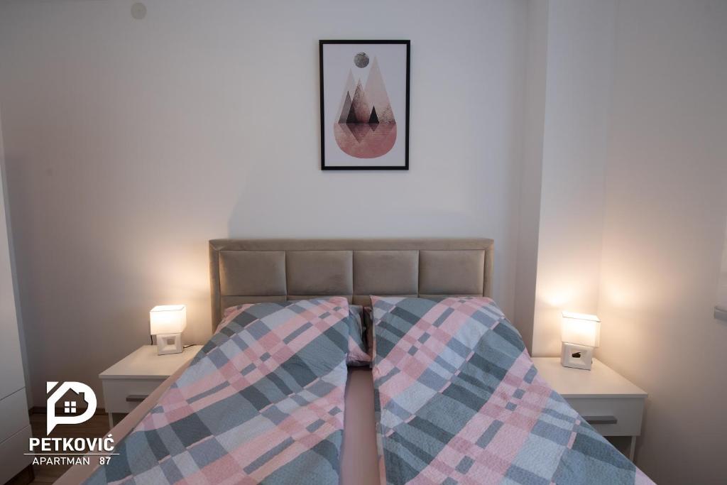 Postel nebo postele na pokoji v ubytování Petković apartmani 87
