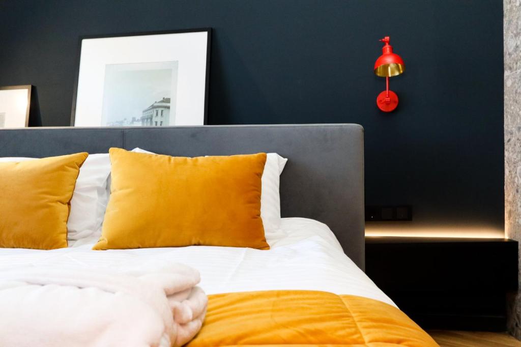 Postel nebo postele na pokoji v ubytování Once apartments