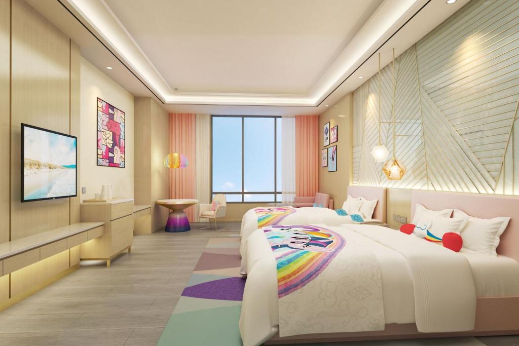Postel nebo postele na pokoji v ubytování Shanghai Marriott Hotel Pudong South