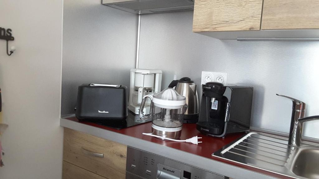 Kuchyň nebo kuchyňský kout v ubytování Studio douillet aux deux Alpes