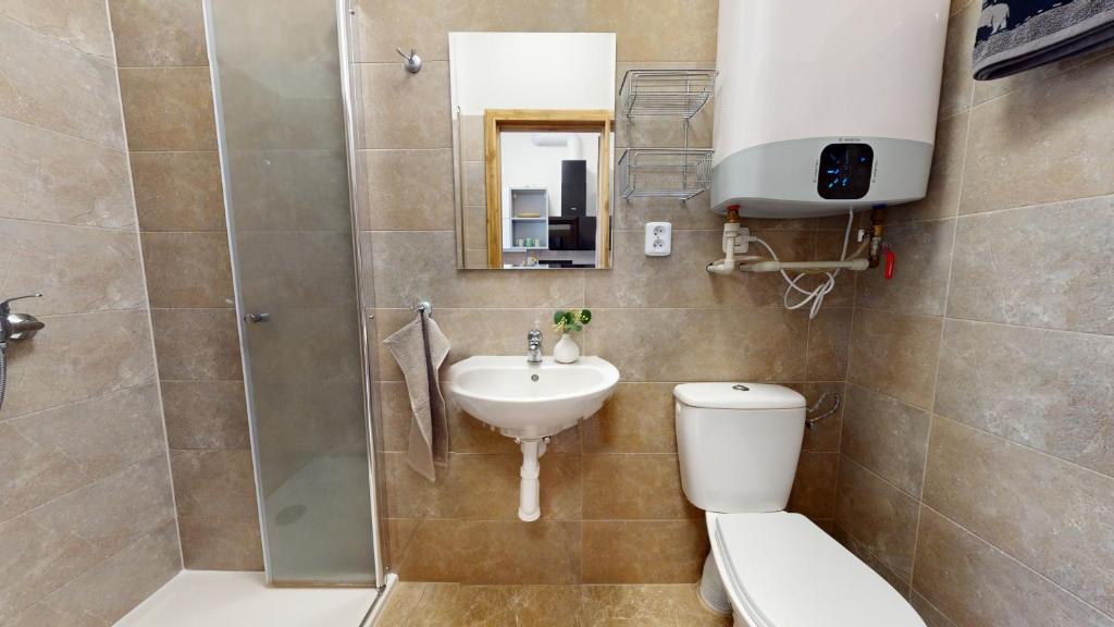 Koupelna v ubytování Apartmán Višňová